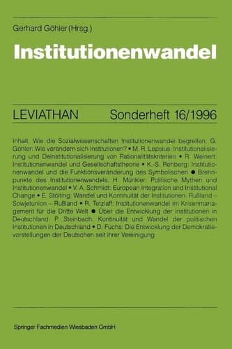 Institutionenwandel (Leviathan Sonderhefte, 16) (German Edition)