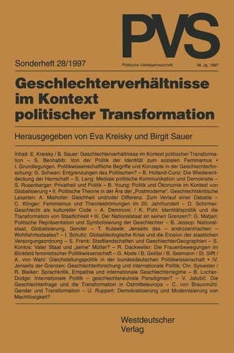 Geschlechterverhältnisse im Kontext politischer Transformation (Politische Vierteljahresschrift Sonderhefte, 28) (German Edition)