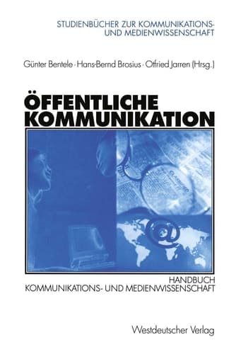 Öffentliche Kommunikation Handbuch Kommunikations- und Medienwissenschaft