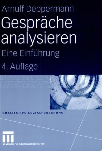 Gespräche analysieren Eine Einführung