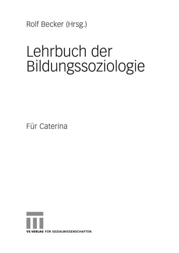 Lehrbuch der Bildungssoziologie