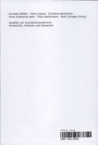 Qualität von Grundschulunterricht entwickeln, erfassen und bewerten