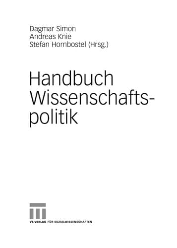 Handbuch Wissenschaftspolitik