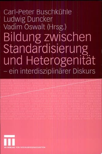 Bildung zwischen Standardisierung und Heterogenität #NAME?