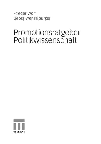 Promotionsratgeber Politikwissenschaft