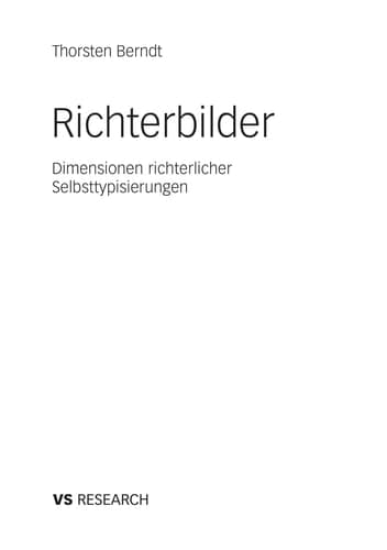 Richterbilder Dimensionen richterlicher Selbsttypisierungen