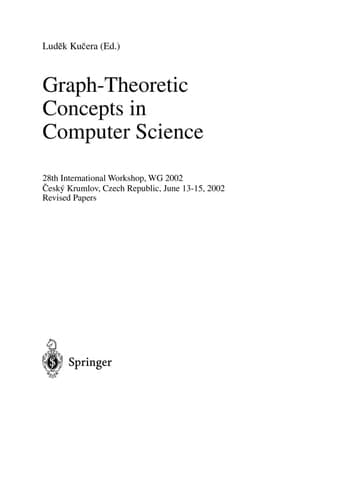 Graph-Theoretic Concepts in Computer Science 28th International Workshop, WG 2002, Cesky Krumlov, Czech Republic, June 13-15, 2002, Revised Papers