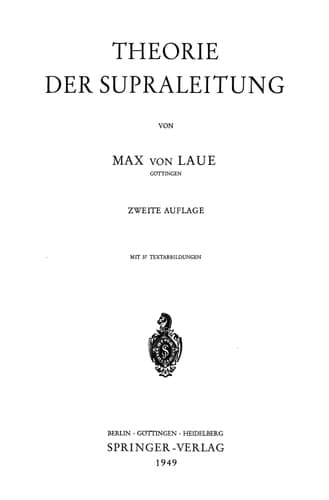 Theorie der Supraleitung (German Edition)