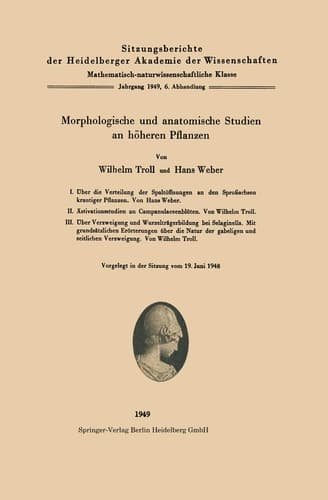 Morphologische und anatomische Studien an höheren Pflanzen
