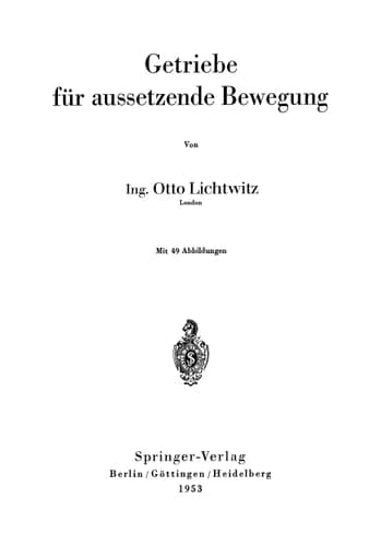 Getriebe für aussetzende Bewegung (German Edition)