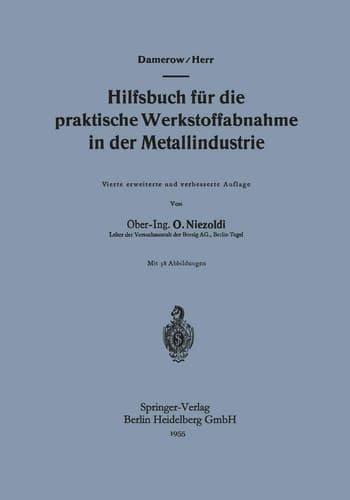 Hilfsbuch für die praktische Werkstoffabnahme in der Metallindustrie