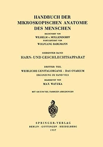 Harn- und Geschlechtsapparat Dritter Teil Weibliche Genitalorgane das Ovarium Ergänzung zu Band VII/1