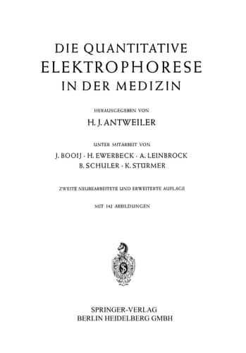 Die Quantitative Elektrophorese in der Medizin (German Edition)