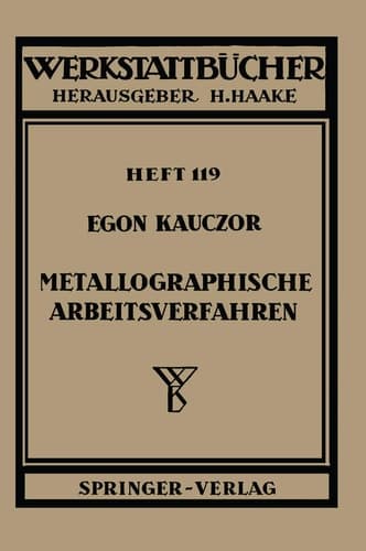 Metallographische Arbeitsverfahren