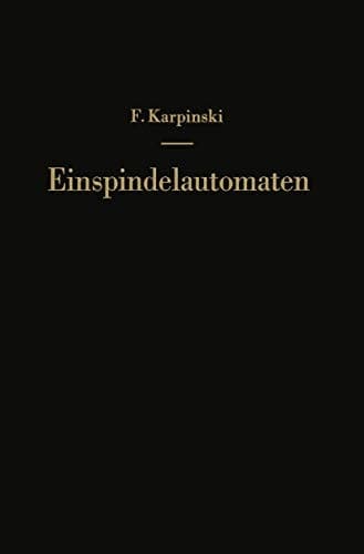 Einspindelautomaten (German Edition)