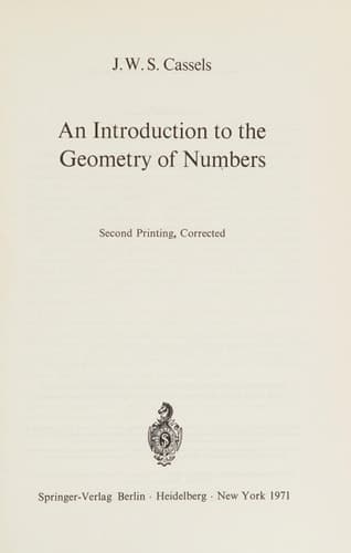 An Introduction to the Geometry of Numbers
