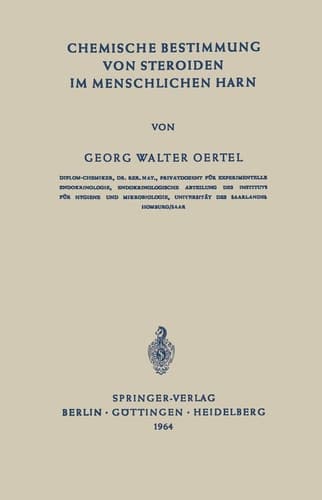 Chemische Bestimmung von Steroiden im Menschlichen Harn (German Edition)