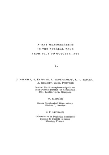 X-Ray Measurements in the Auroral Zone from July to October 1964