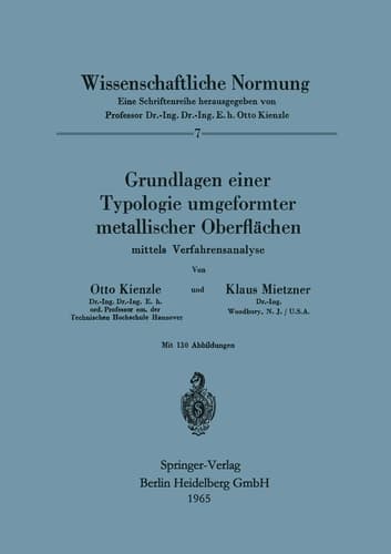 Grundlagen einer Typologie umgeformter metallischer Oberflächen mittels Verfahrensanalyse