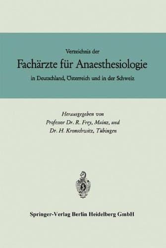 Verzeichnis der Fachärzte für Anaesthesiologie in Deutschland, Österreich und in der Schweiz