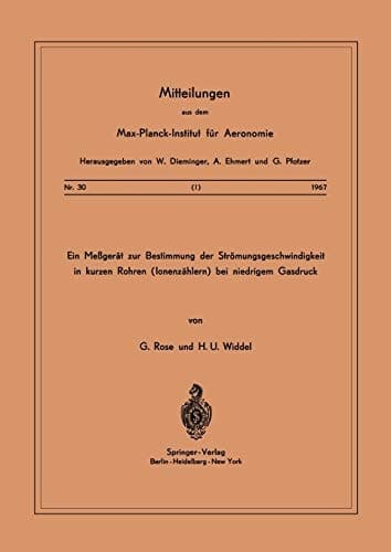 Ein Messgerät zur Bestimmung der Strömungsgeschwindigkeit in Kurzen Rohren ( Ionenzählern ) Bei Niedrigem Gasdruck