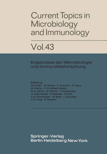 Current Topics in Microbiology and Immunology Ergebnisse der Mikrobiologie und Immunitätsforschung