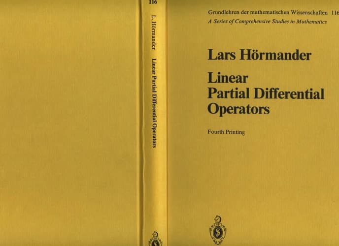 Linear Partial Differential Operators (Die Grundlehren der mathematischen Wissenschaften in Einzeldarstellungen, Vol. 116)