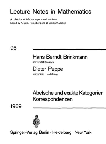 Abelsche und exakte Kategorien, Korrespondenzen