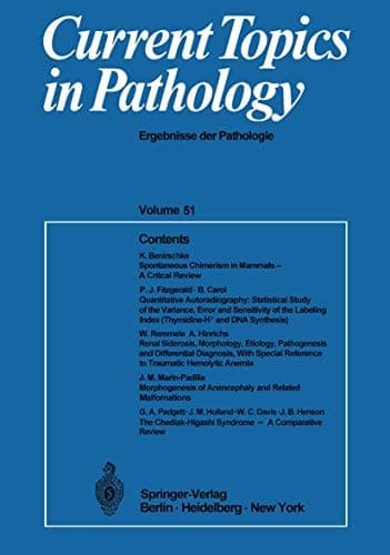 Current Topics in Pathology Ergebnisse der Pathologie