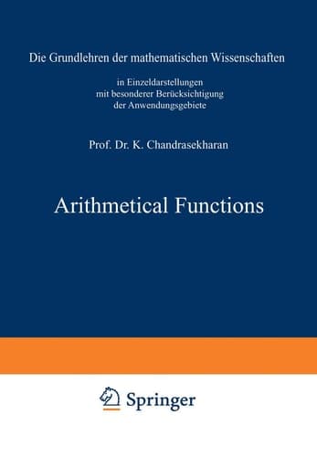 Arithmetical Functions (Grundlehren der mathematischen Wissenschaften)