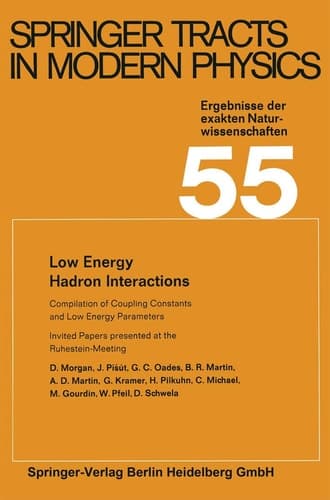 Low Energy Hadron Interactions Invited Papers presented at the Ruhestein-Meeting, May 1970