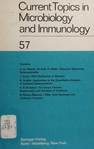Current Topics in Microbiology and Immunology Ergebnisse der Mikrobiologie und Immunitätsforschung