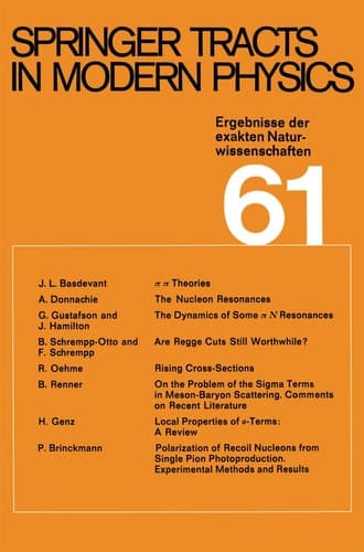 Springer Tracts in Modern Physics Ergebnisse der exakten Naturwissenschaften
