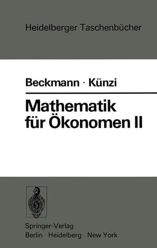 Mathematik für Ökonomen II: Lineare Algebra (Heidelberger Taschenbücher, 117) (German Edition)