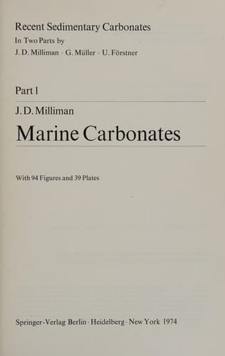 Recent Sedimentary Carbonates Part 1 Marine Carbonates