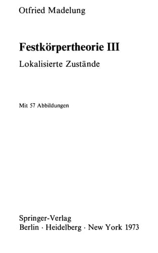 Festkörpertheorie III Lokalisierte Zustände