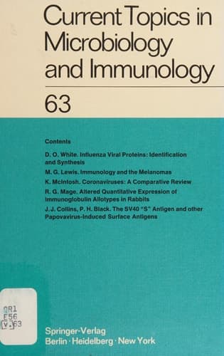 Current Topics in Microbiology and Immunology / Ergebnisse der Mikrobiologie und Immunitätsforschung