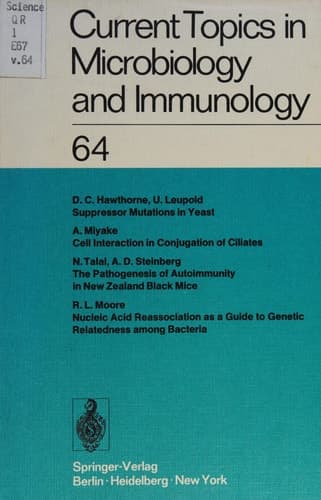 Current Topics in Microbiology and Immunology Ergebnisse der Mikrobiologie und Immunitätsforschung