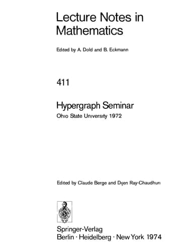 Hypergraph Seminar Ohio State University, 1972