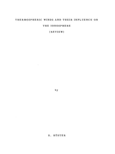 Thermospheric Winds and Their Influence on the Ionosphere (Review)