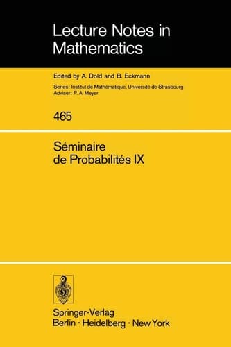 Séminaire de Probabilités IX Université de Strasbourg