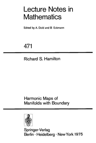 Harmonic Maps of Manifolds with Boundary (Lecture Notes in Mathematics, 471)