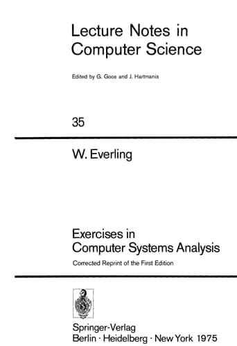 Exercises in Computer Systems Analysis (Lecture Notes in Computer Science, 35)