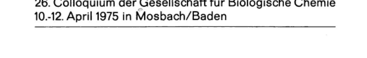Molecular Basis of Motility 26. Colloquium am 10.-12. April 1975