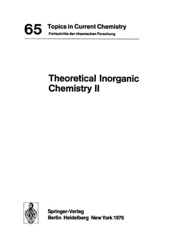 Theoretical Inorganic Chemistry II