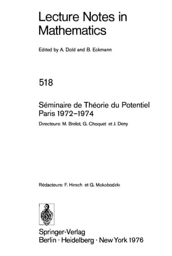 Séminaire de Théorie du Potentiel, Paris, 1972-1974, No. 1