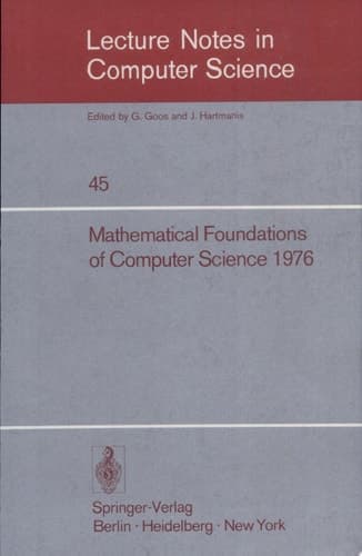 Mathematical Foundations of Computer Science 1976 5th Symposium at Gdansk, Sept. 6-10, 1976. Proceedings