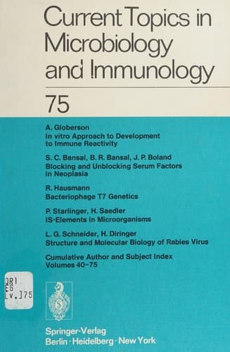 Current Topics in Microbiology and Immunology / Ergebnisse der Microbiologie und Immunitätsforschung