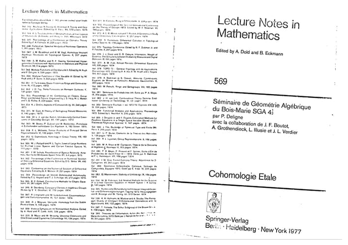 Cohomologie Etale: Seminaire de Geometrie Algebrique du Bois-Marie SGA 4 1/2 (Lecture Notes in Mathematics 569) (French Edition)
