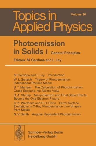 Photoemission in Solids I: General Principles (Topics in Applied Physics)